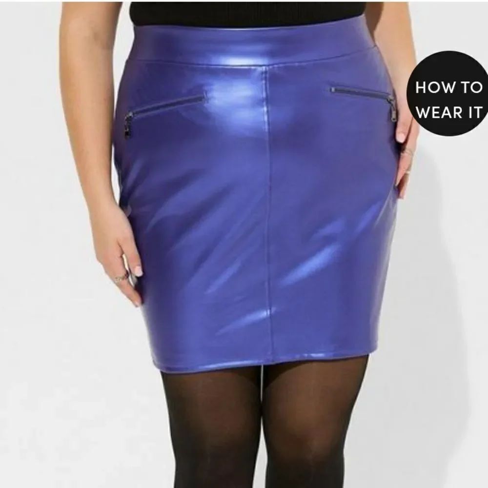 Torrid electric blue faux leather skirt